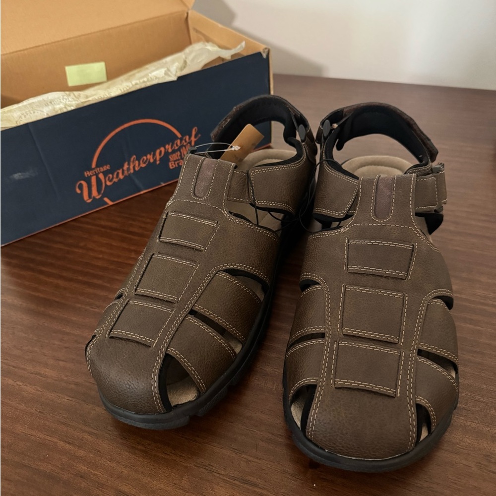 NWT Weather Proof Vintage 1948 brand Men’s Brown Caleb Sandals Shoes Size 13